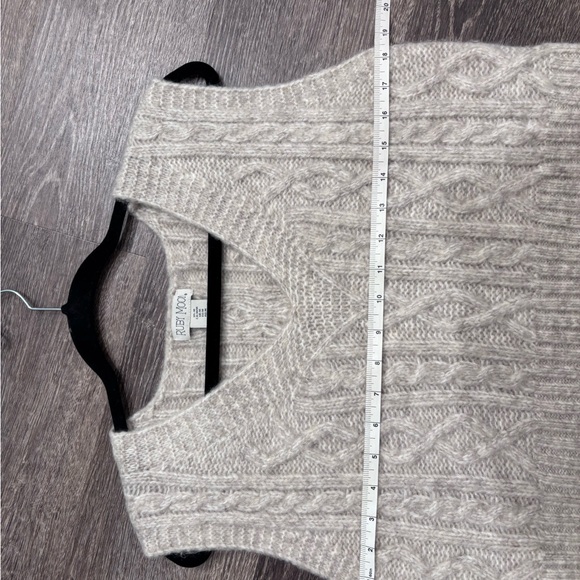 Ruby Moon Tan V-Neck Cable Knit Sweater Vest - Picture 8 of 11
